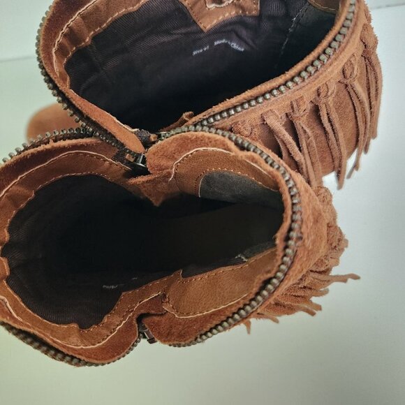 Dolce Vita Hiro Fringe Brown Suede Western Booties Size 9.5 - Picture 6 of 8